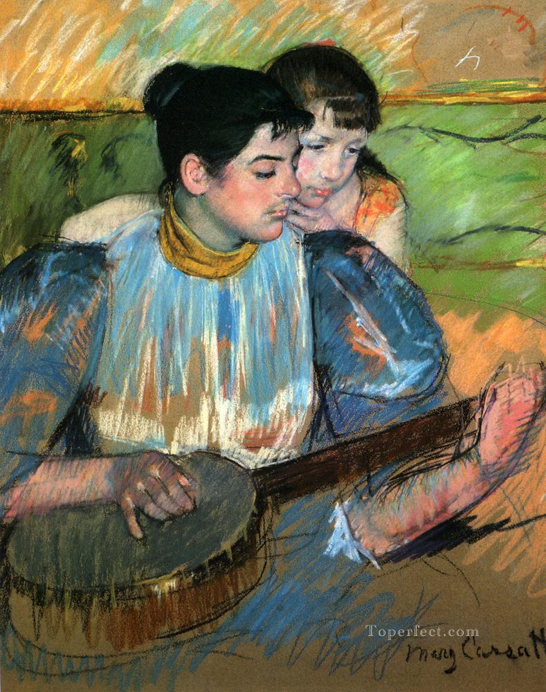 The Banjo Lesson mothers children Mary Cassatt Oil Paintings